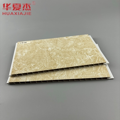 ألواح الحائط الحمام من الرخام الأصفر 250mmx8mm تزيين سهل التثبيت