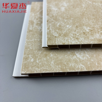 ألواح الحائط الحمام من الرخام الأصفر 250mmx8mm تزيين سهل التثبيت