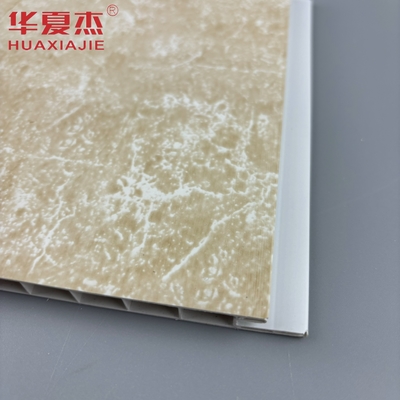 ألواح الحائط الحمام من الرخام الأصفر 250mmx8mm تزيين سهل التثبيت
